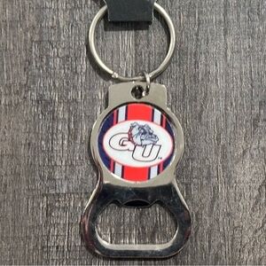 💞 New Gonzaga University GU Bulldogs Silver Keychain with Logo & Bottle Opener